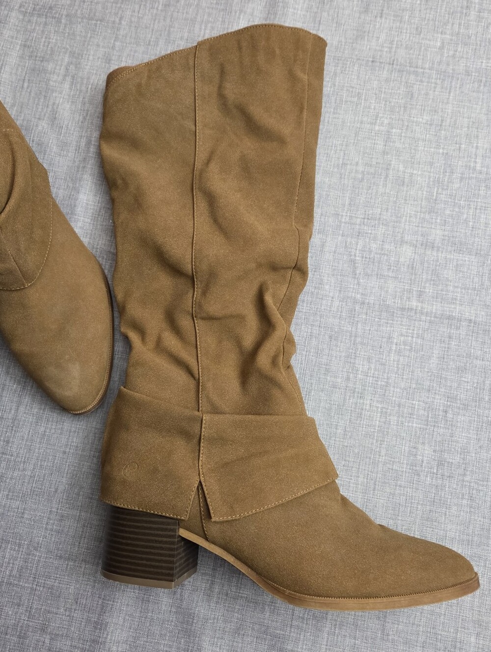 Life Stride Medium Brown Suade Like High Boot Size 10 Deliah Like New